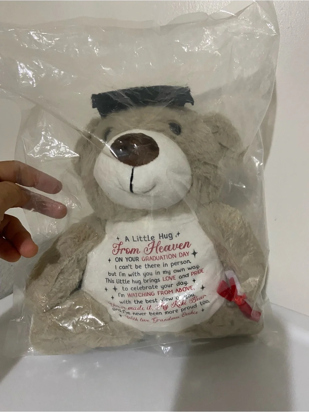 Graduation Bear Plush Toy - Beige Teddy with Cap